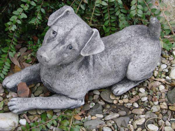 Steinfigur Hund Cocker Spaniel Aus Steinguss Garten Deko 6,5 Kg