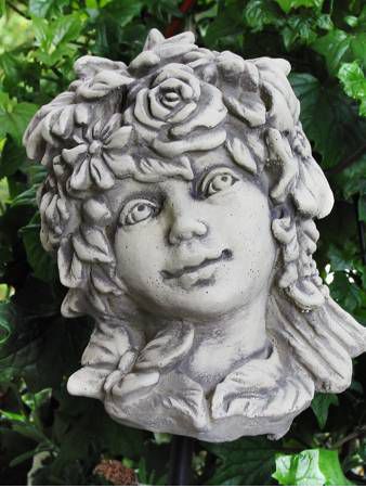 Blumenkind Sommer - Gartenfigur aus Steinguss