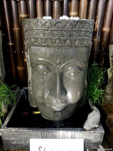 Wasserspiel- Khmer Kopf - Quellstein - Gartenteich