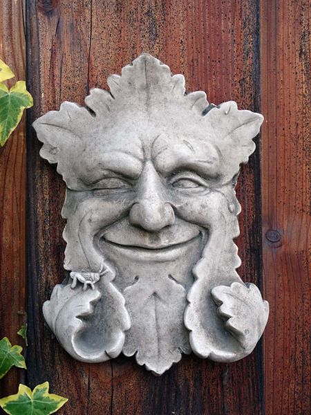 Greenman Eiche - Wandrelief Steinguss