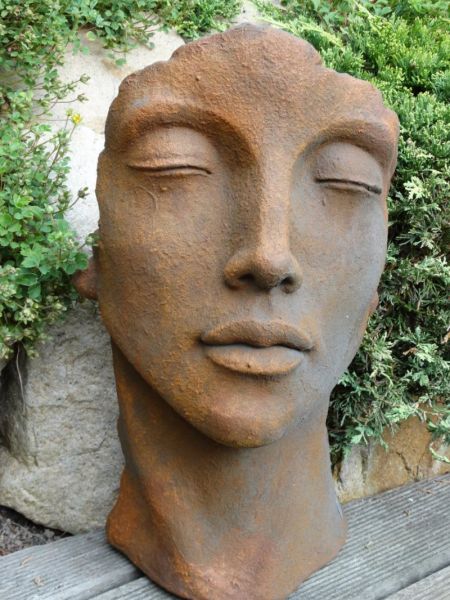Gesicht Frau klein aus Steinguss OXID