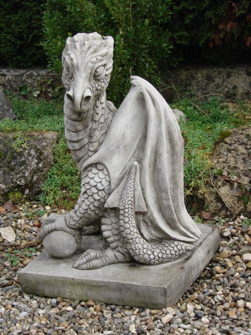 Gartenfiguren Drachen Stein