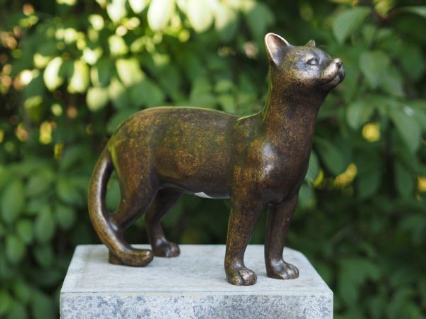 Katze stehend aus Bronze gegossen