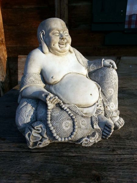 Massive Stein Deko Figur Happy Buddha