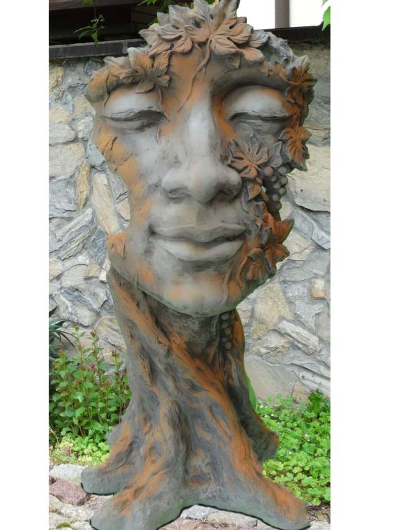 Waldhüterin Bacchus Rosteffekt aus massivem Steinguss - frostfeste ...