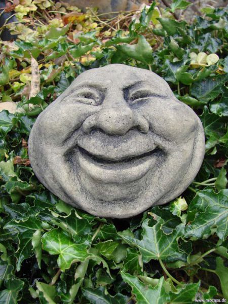 Lebender Stein lachend klein - wetterfeste Gartendekofigur