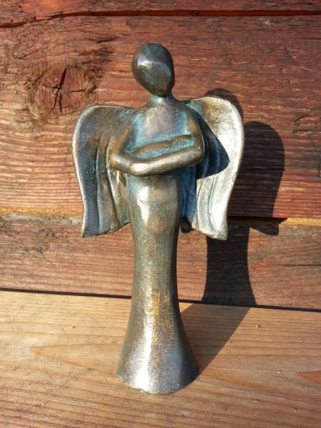Engel Schutzengel Bronzefigur von Rottenecker