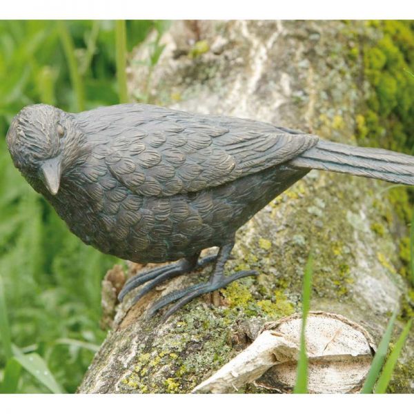 Bronzefigur Amsel