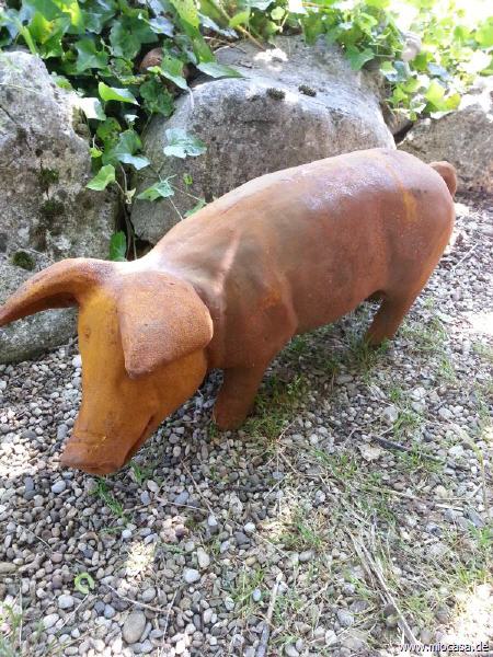 2-er Set Buchstützen Figur Skulptur Schweine Glücksschweine Dekoration Gusseisen 