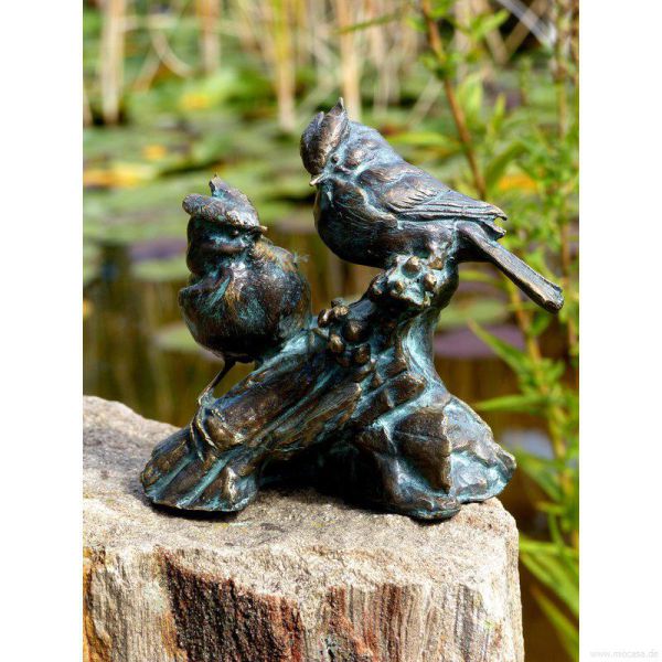 Vogelpaar auf Ast sitzend aus Bronze von Rottenecker