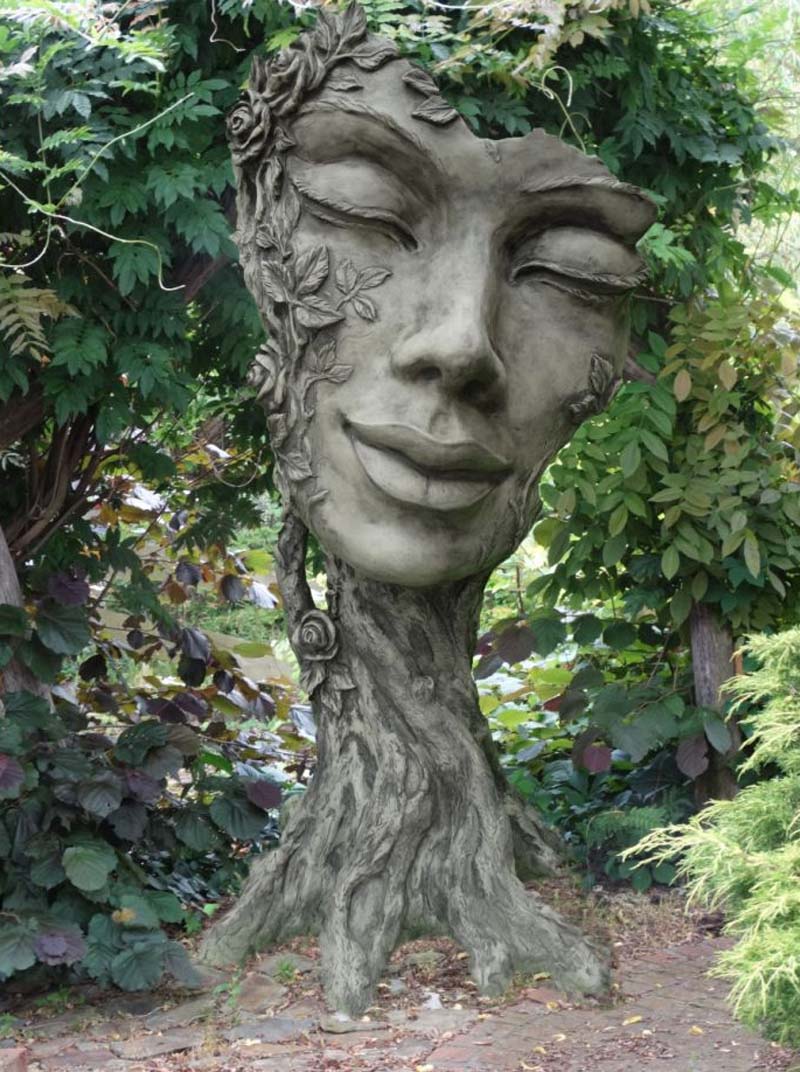 Waldhüterin FLORA aus massivem Steinguss - frostfeste Gartenfigur von ...