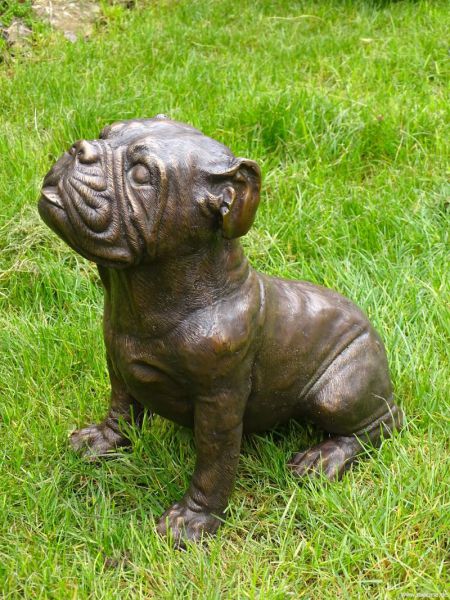 Französische Bulldogge Bronzefigur