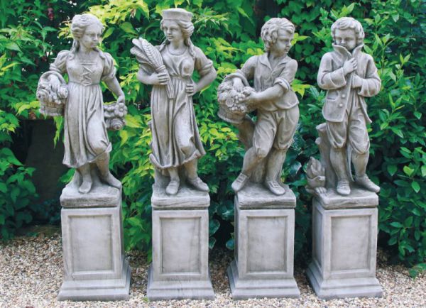 Englische Gartenfiguren Frühling, Sommer, Herbst und Winter