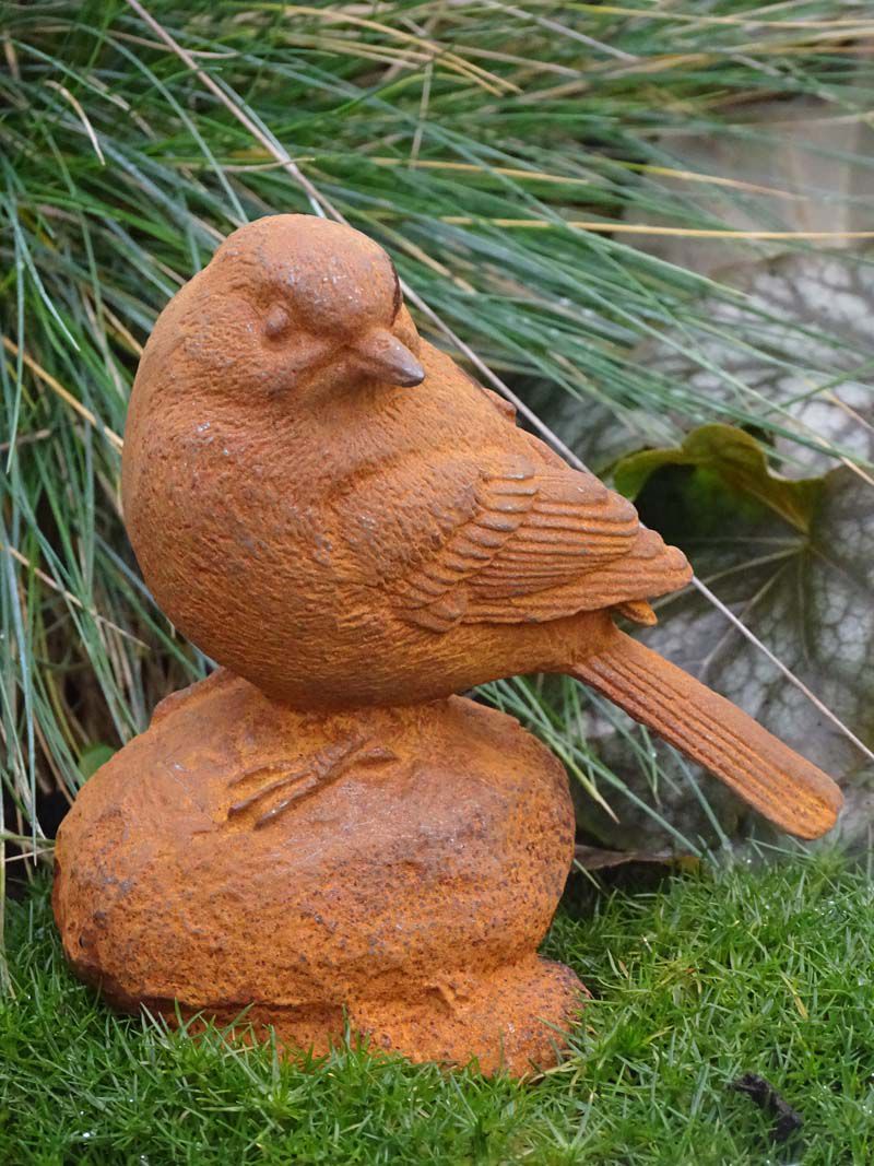 Figur Vögel wetterfest Große Vögel Betonoptik Gartenfiguren Spatz H:37/23cm 