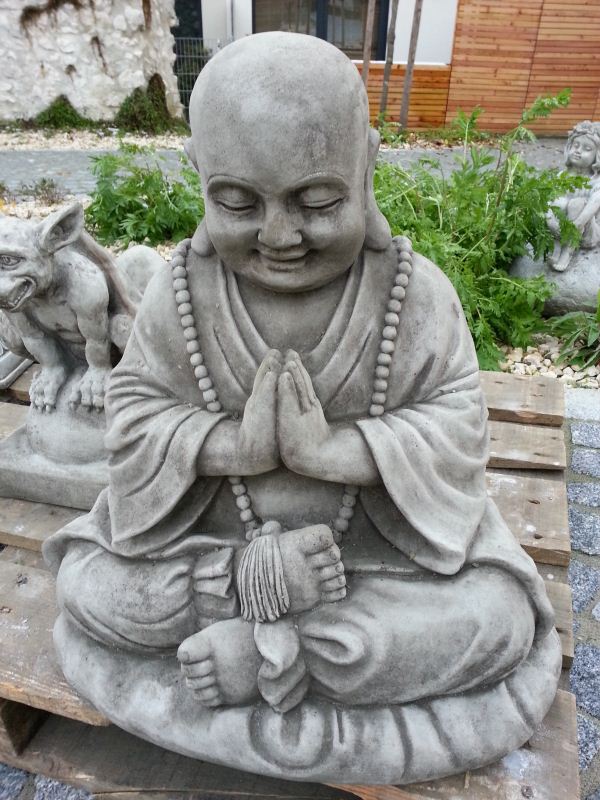 Skulptur betender Mönch - Figur aus Steinzeug - 15 cm main image 0