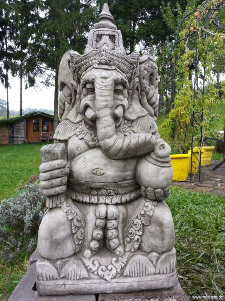 Großer Ganesha - Elefantengott aus massivem Steinguss